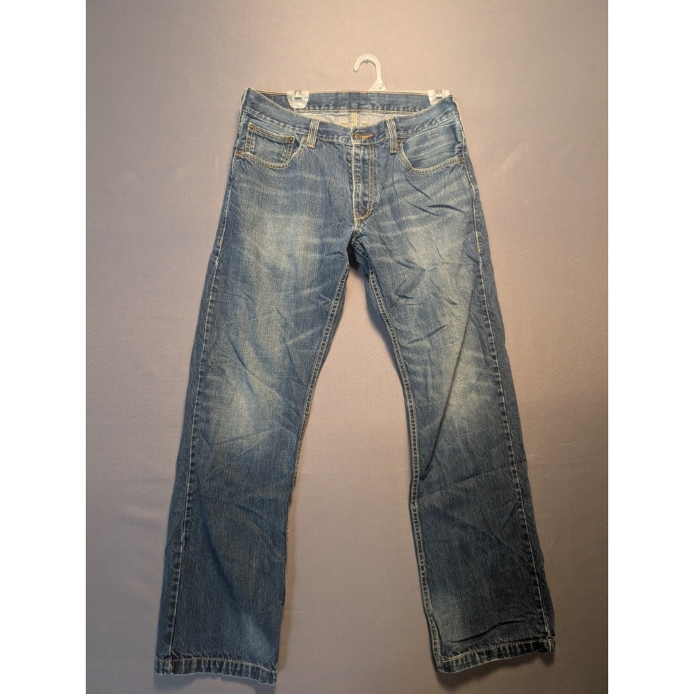 Levi's 514 Jeans Men's 33x32 Blue Denim Medium Wash Double Stitch Straight Leg